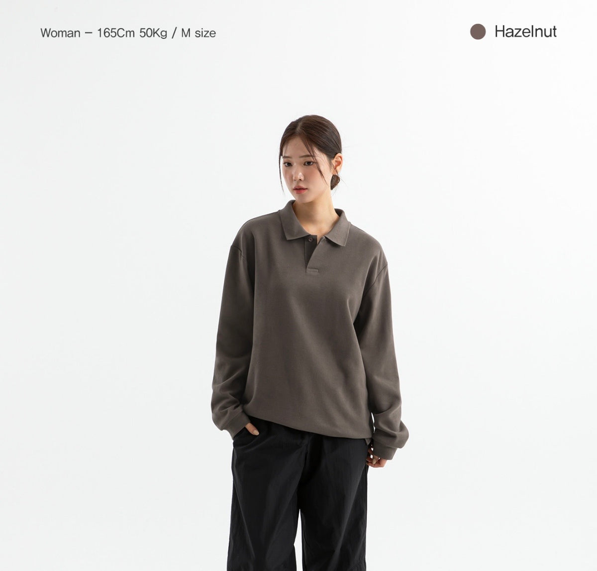 BRENSON Relaxed Double Cotton Collar Long Sleeve T-Shirt|BRENSON сул загвартай захтай урт ханцуйтай цамц.