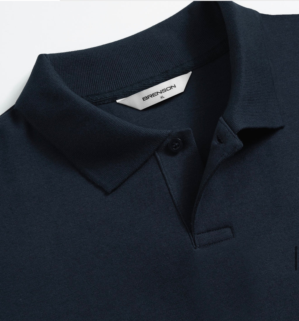 BRENSON Relaxed Double Cotton Collar Long Sleeve T-Shirt|BRENSON сул загвартай захтай урт ханцуйтай цамц.