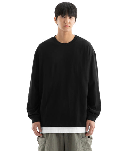 BRENSON Oversized Ribbed Long Sleeve T-Shirt