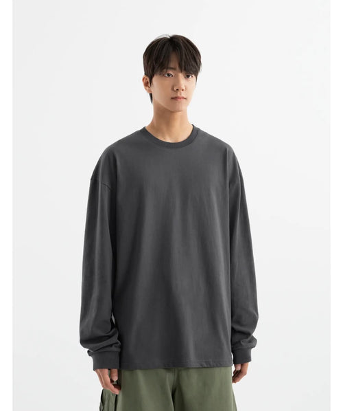 BRENSON Oversized Ribbed Long Sleeve T-Shirt